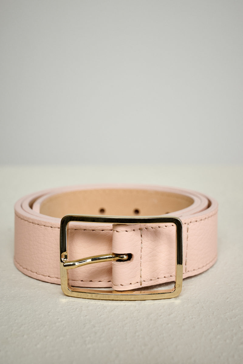 Belt in salmon pink leather – Marie Méro
