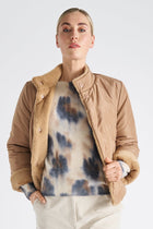 Reversible camel gevoerde jas