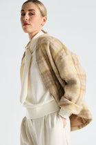 Veste à carreaux en laine kimono
