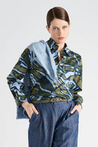 Chemise droite courte imprimé graphique