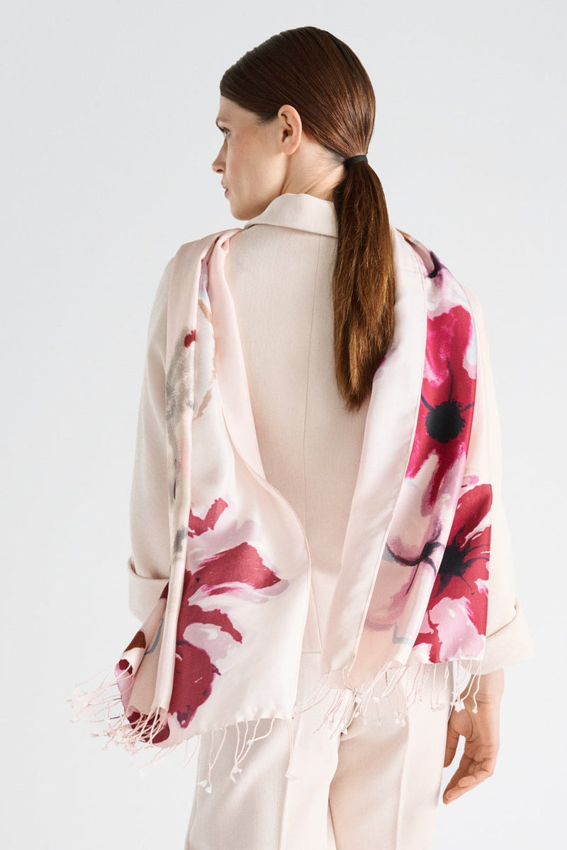 Zijden sjaal met bloemenprint