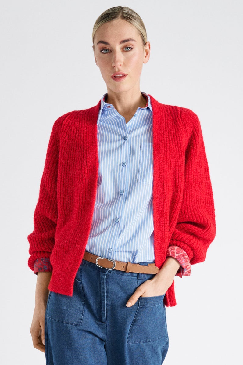 Buttonless scarf collar cardigan 