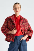 Straight short sleeved shirt with bow collar