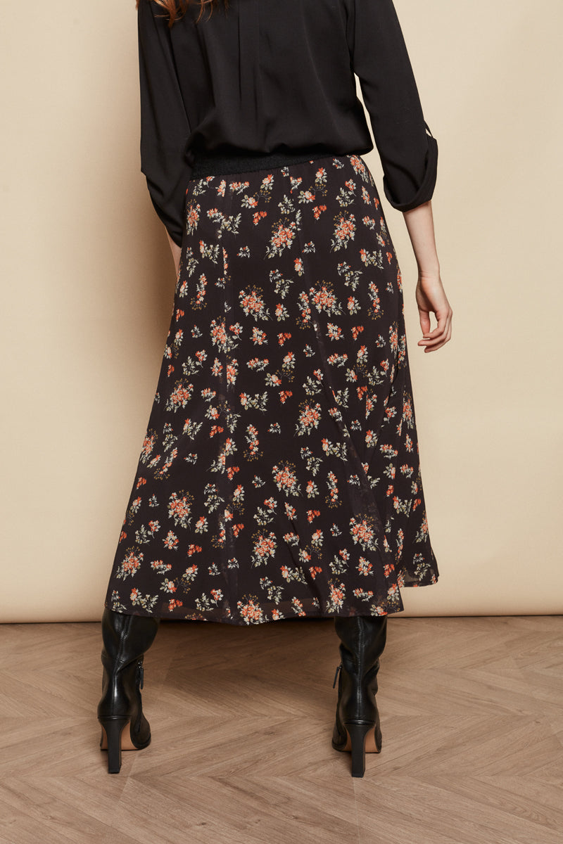 Lange rok met romantische print