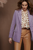 Lila blazer in soepel ribfluweel