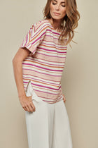 Tunic blouse with colourful stripes