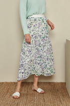 Long skirt with small flowers