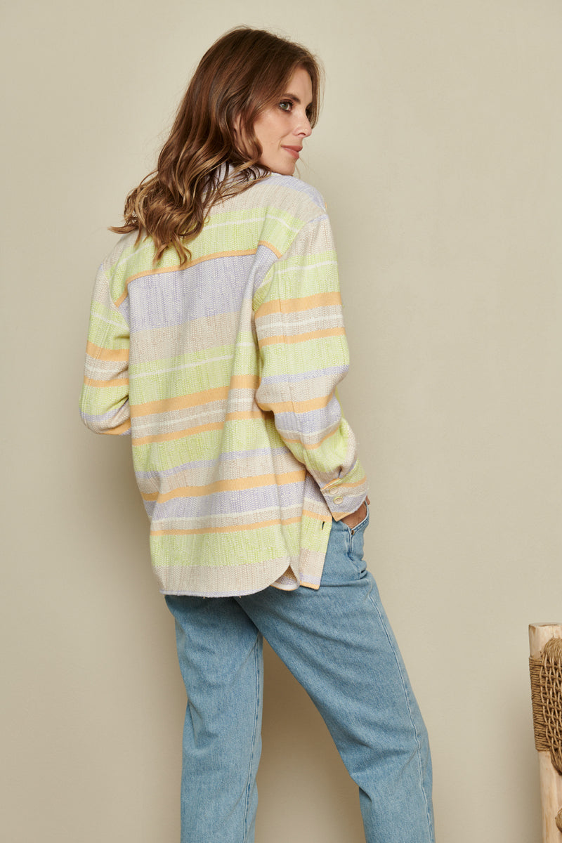 Tunic jacket with colourful stripes