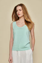 Basic top in water green