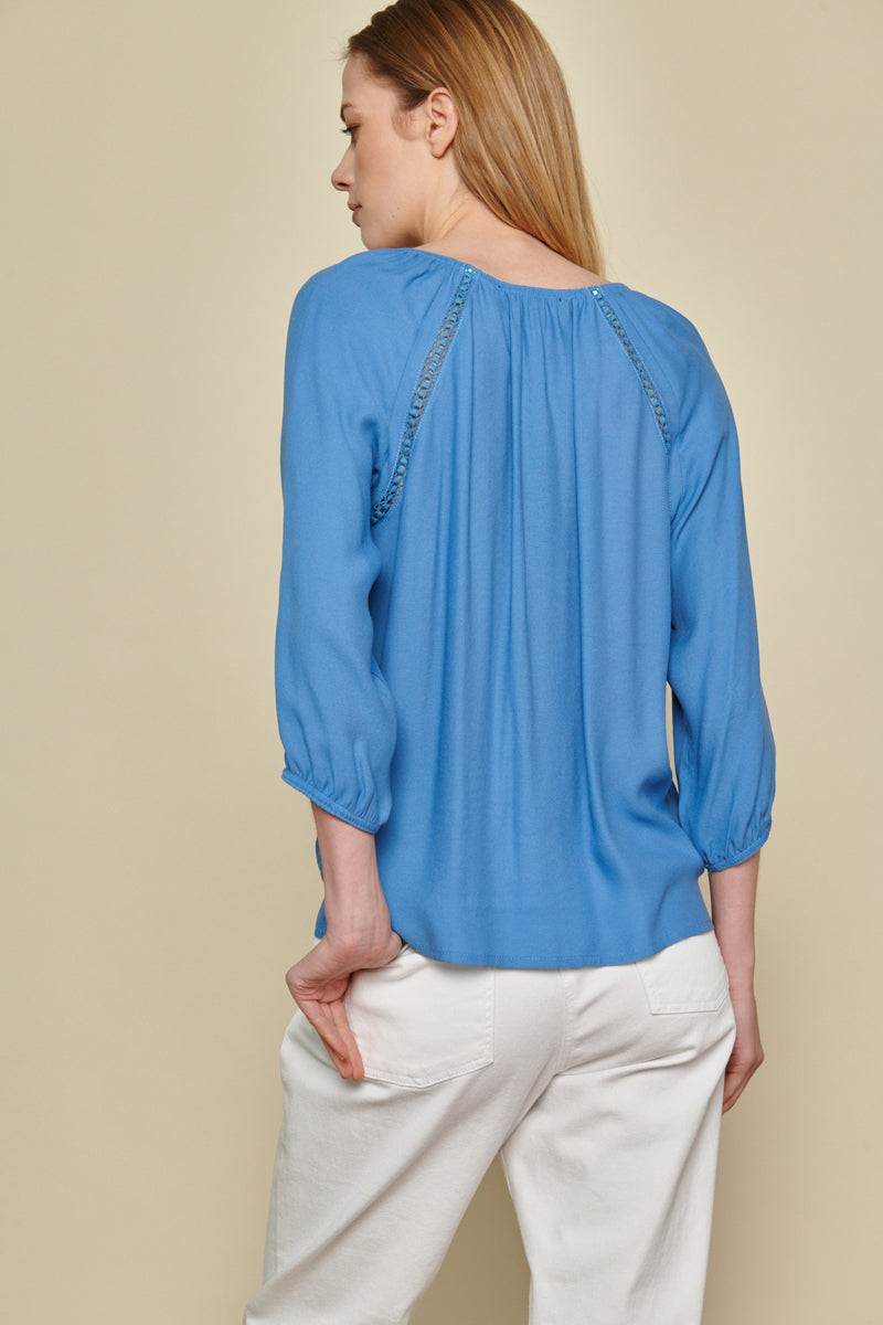 Blue tunic blouse