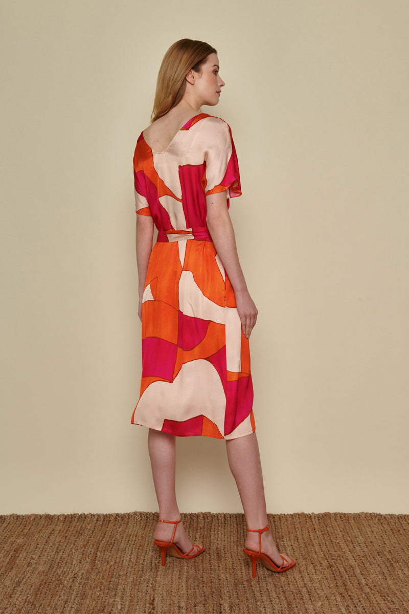 Dress with colorful graphic print