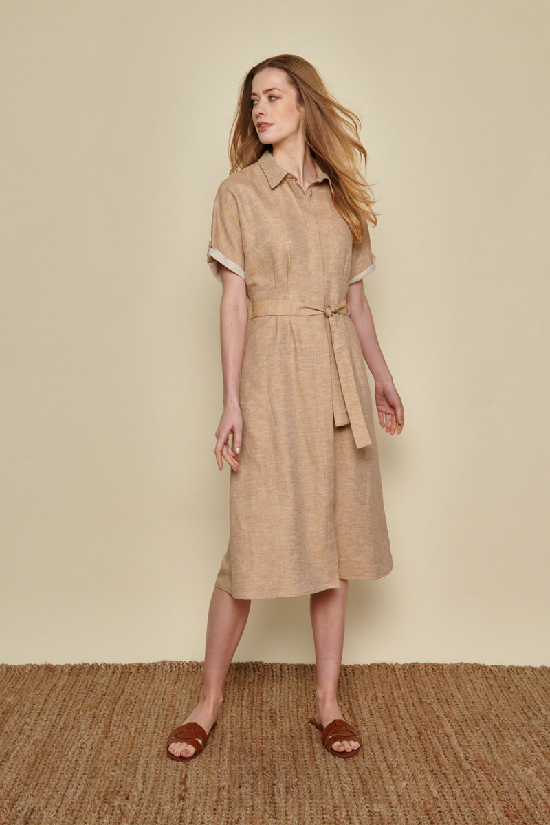 Shirt dress in beige