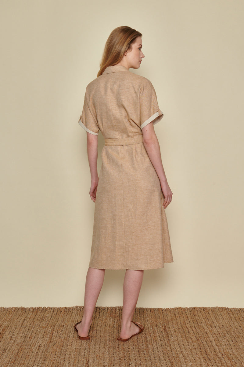 Shirt dress in beige