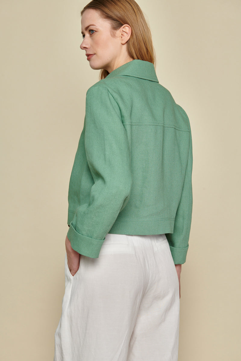 Jacket in water green