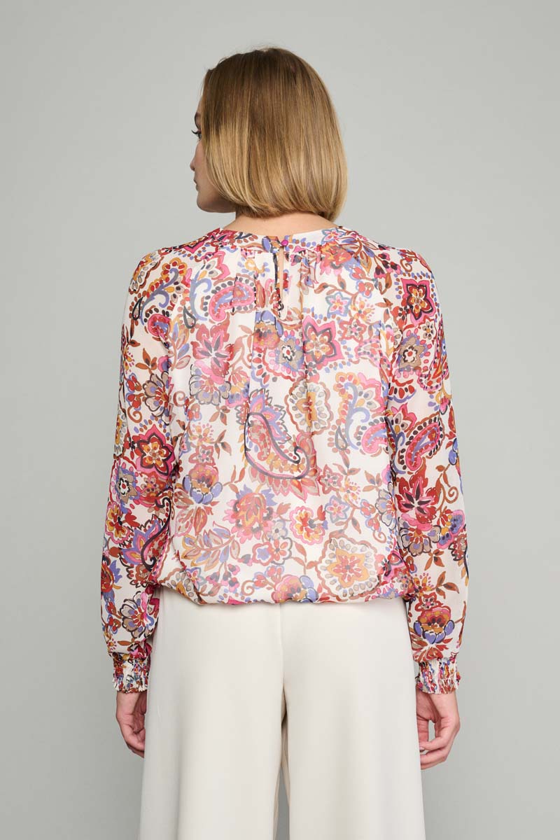 Tunic blouse with colourful flower print