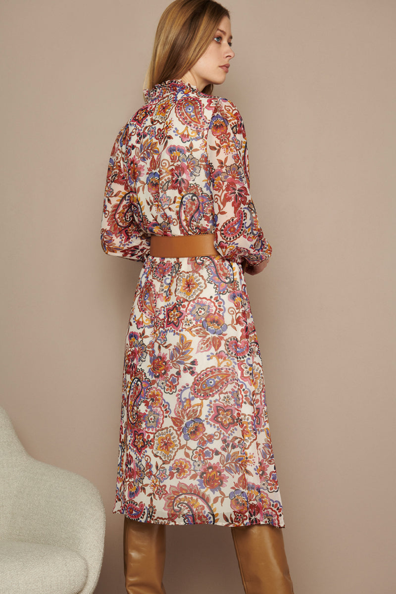 Midi dress with flower print
