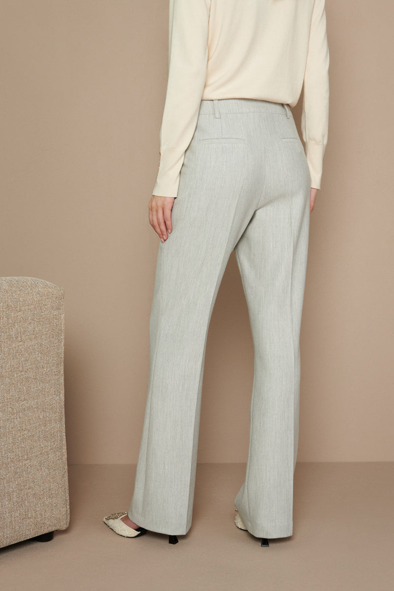 Bootcut trousers in light grey