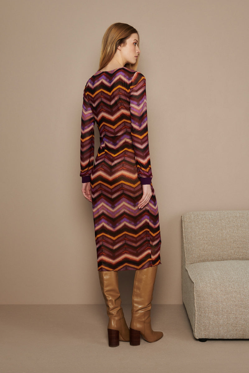 Jersey dress in multicolour print 