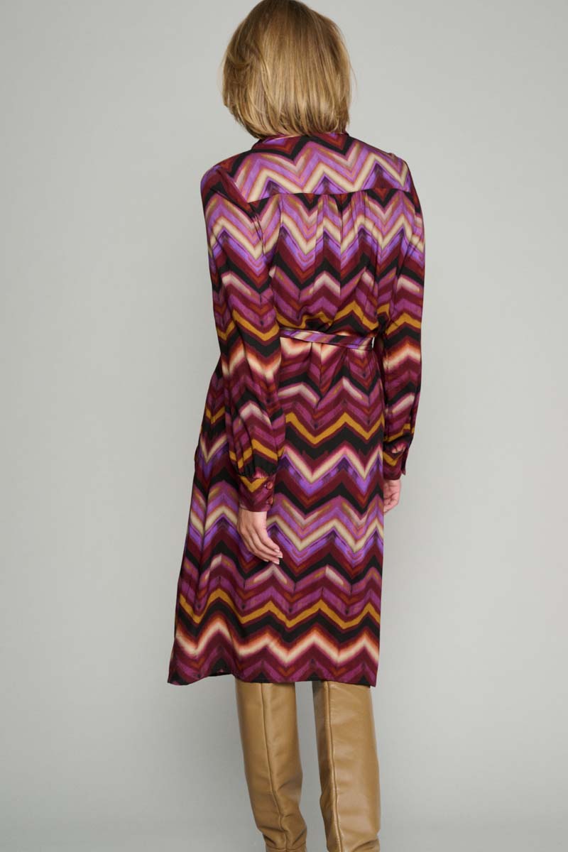 Shirt dress in multicolour design