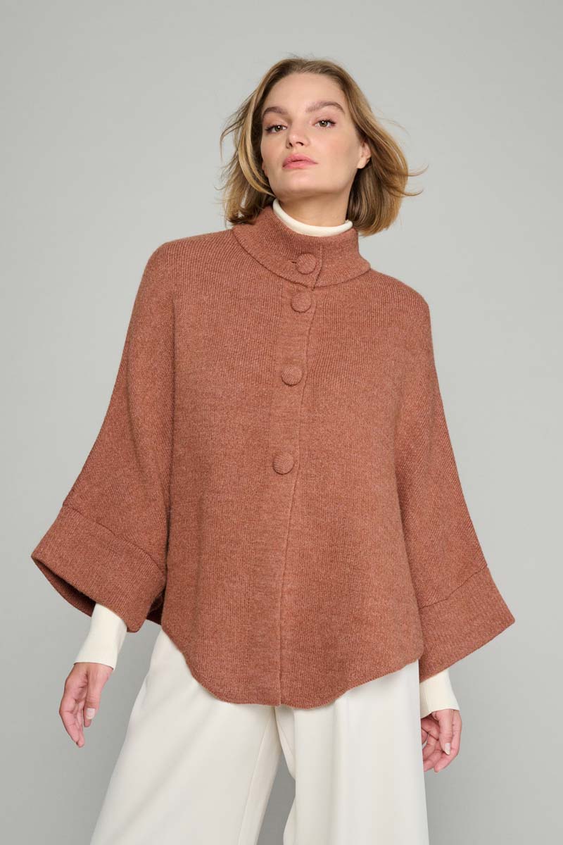 Light brown cape with buttons 