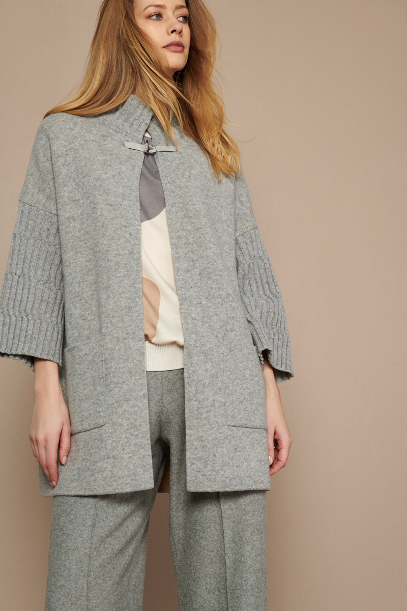 Poncho gris clair