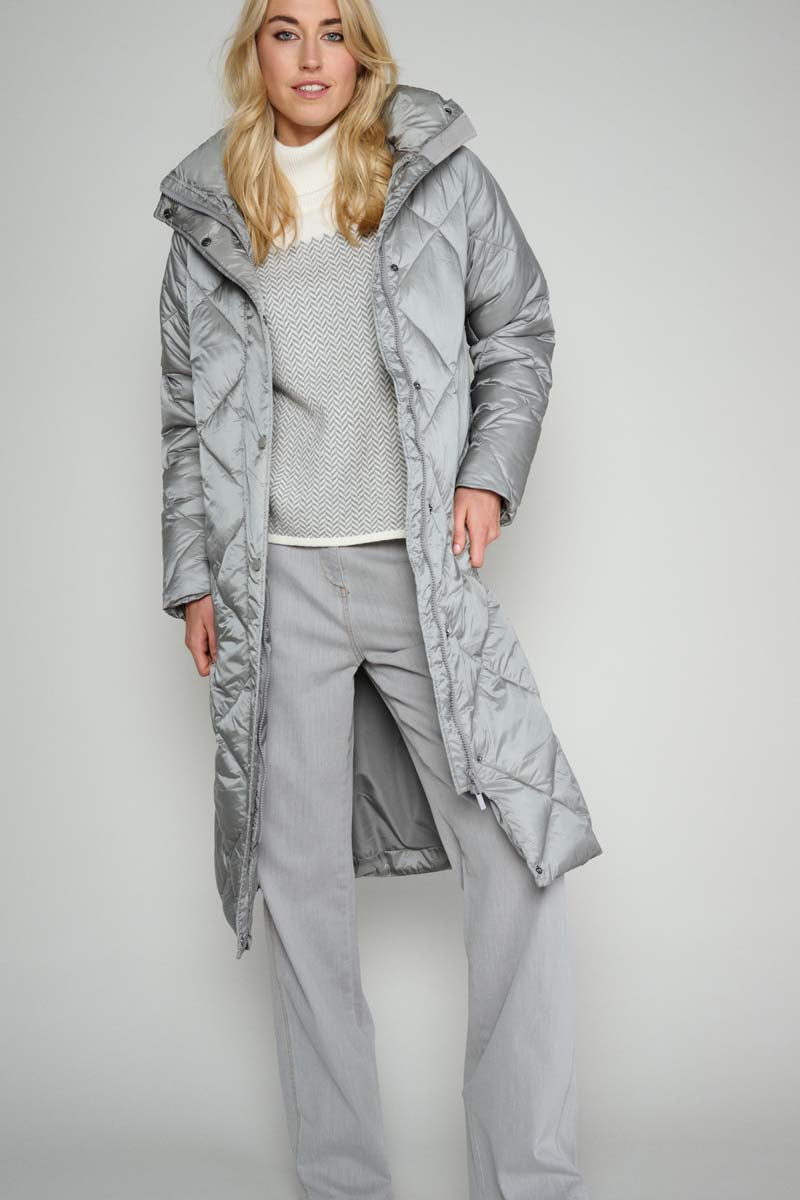 Long grey parka coat