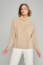 Beige pullover with flared sleeves
