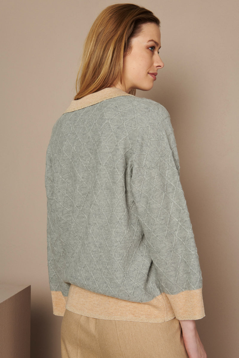 Pull gris et camel