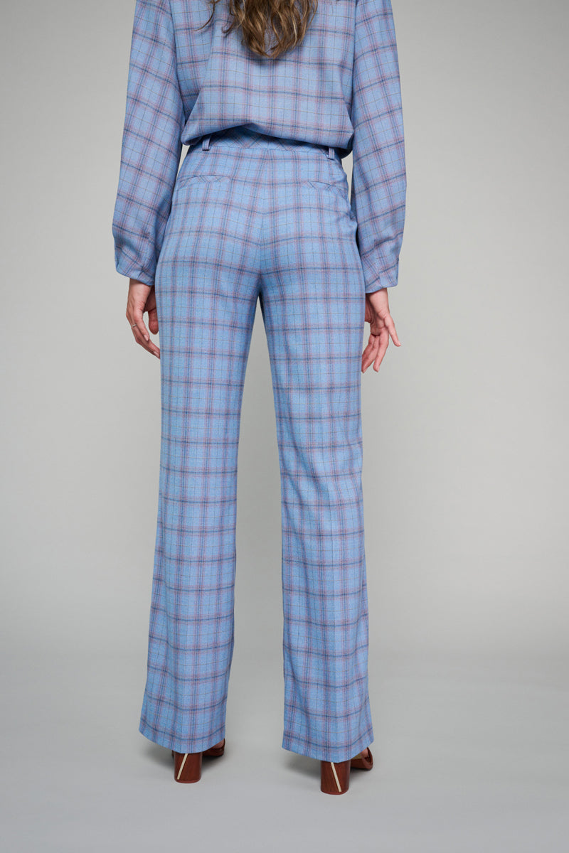 Checkered flared pants