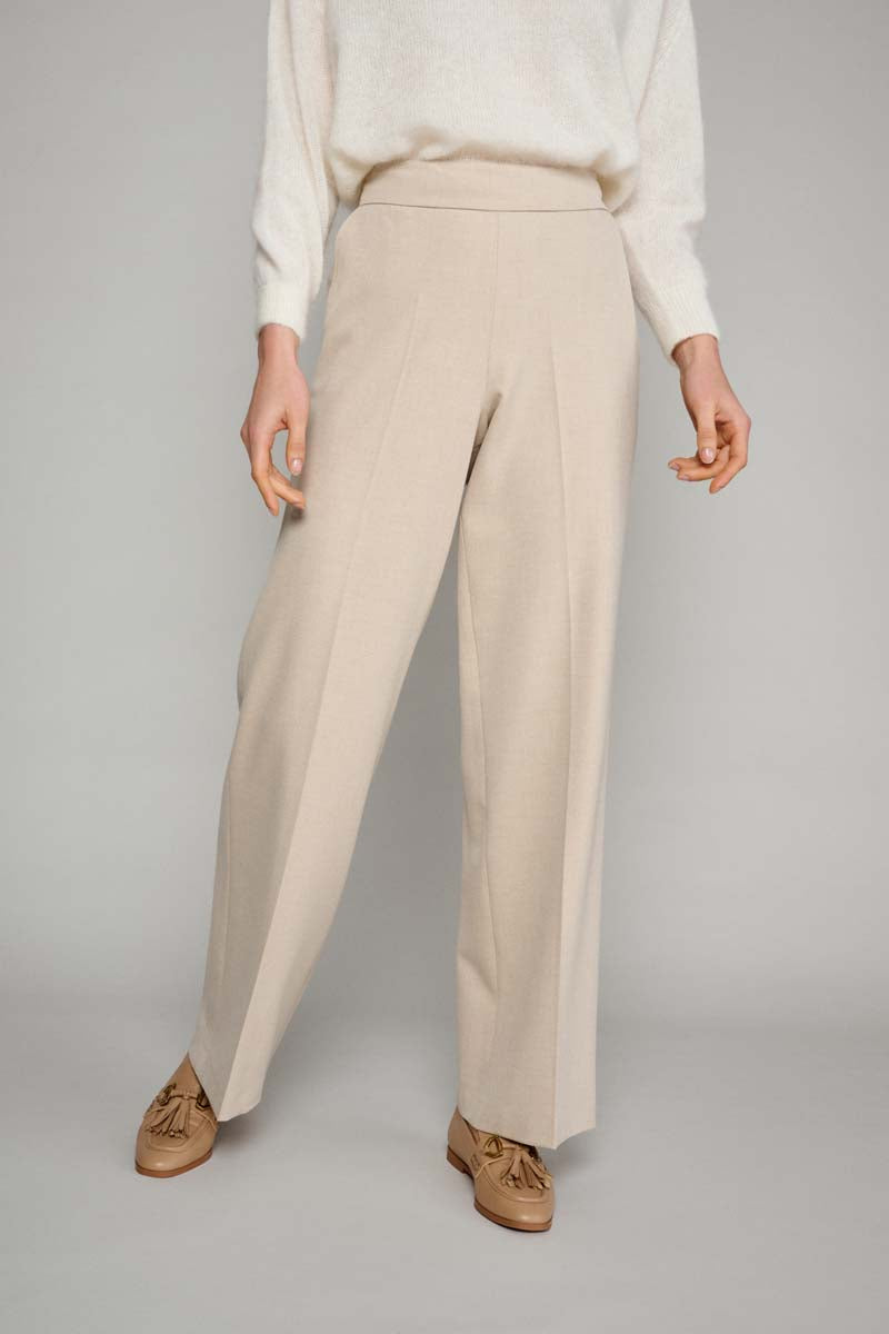 Wijde broek in beige