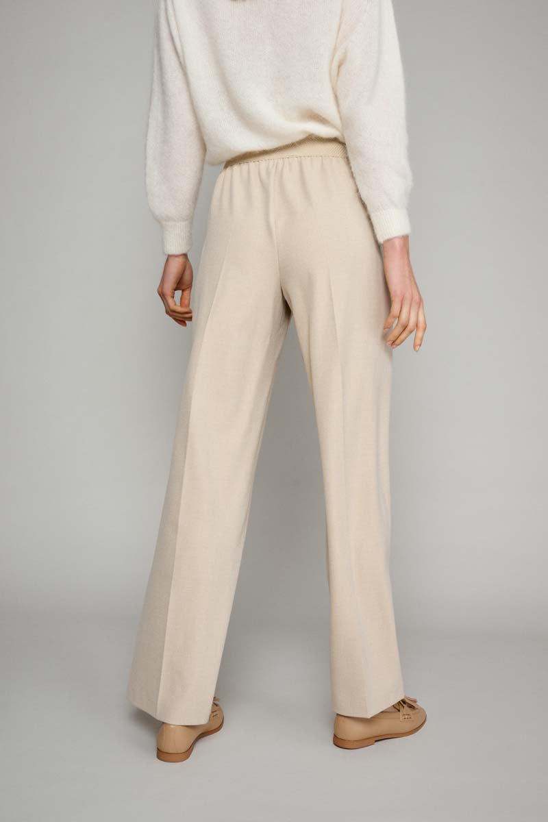 Wijde broek in beige