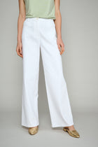 White trousers with wide legs