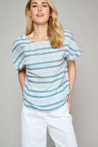 Short-sleeved blouse in Jacquard