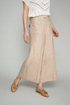 Wide trousers in pique fabric