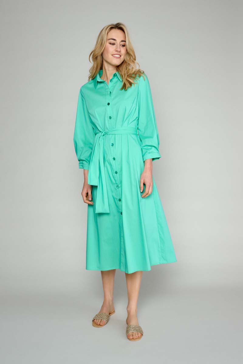 Flowing green dress in cotton