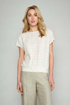 Beige blouse in jacquard fabric 