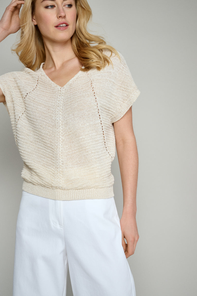 Knitted pullover with lurex detail