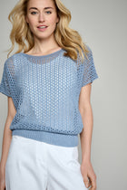 Blue pullover with lurex thread 