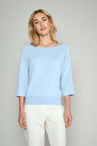 Light blue pullover with boat neck 