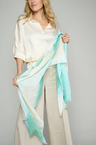 Tie-dye scarf in cotton-linen