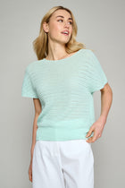 Pastel green pullover with lurex spark
