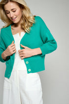 Emerald green knitted cardigan