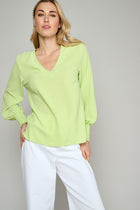 Green blouse with sleeve detail