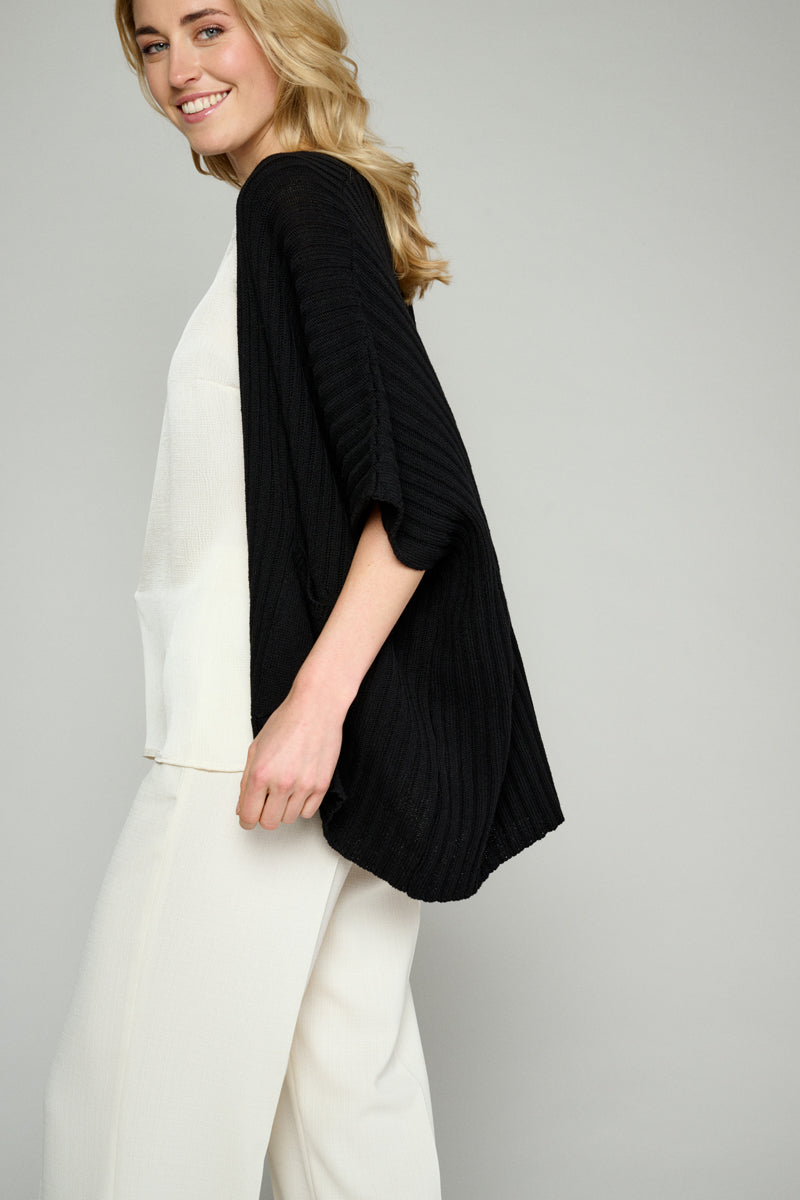 Black knitted cardigan