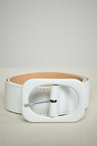 Belt in white leather