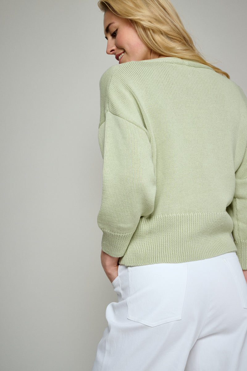 Knitted cardigan in green