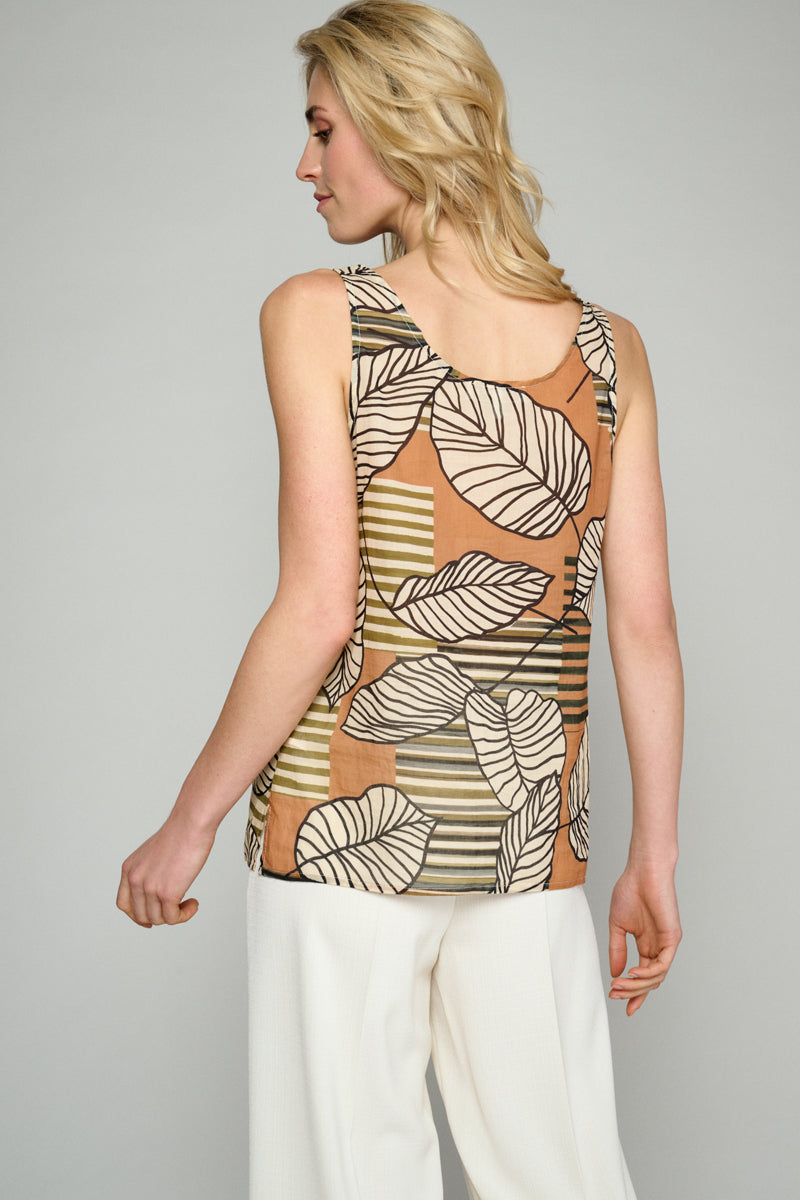 Sleeveless top in voile cotton