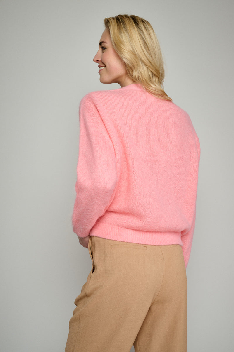 Pull rouge corail fluide