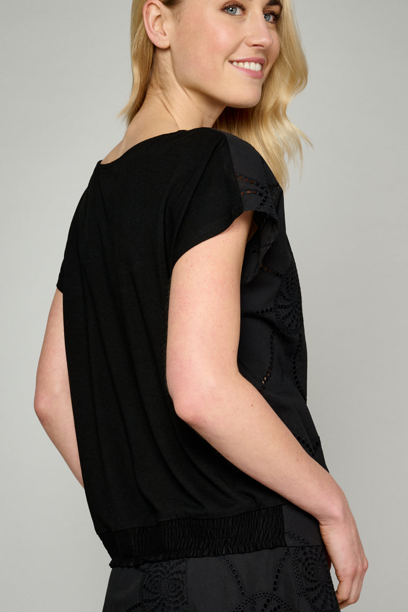 Black blouse with embroidery
