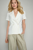 White short-sleeved blazer 